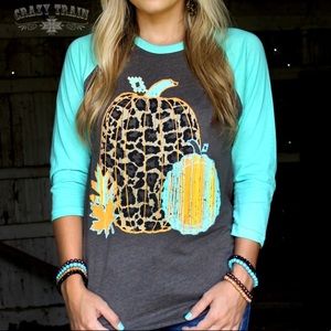Fall crazy train baseball tee
